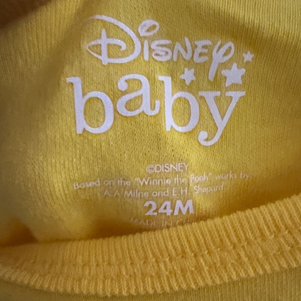 Disney Yellow Winnie the Pooh One-Piece with Hat - Picture 3 of 6